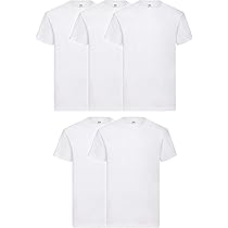 Fruit Of The Loom T-Shirt Uomo A Maniche Corte, Bianco Sporco, M, 100% Cotone, 160-165g/m²
