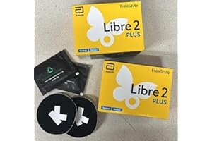 ARROWEDGE Abbott Freestyle Libre 2 Plus Sensor Pack of 2 for diabetes monitoring CGM for UK + Free (Ultrahuman Skins) alcohol wipe and water proof CGM Patches to be used with LibreLink app UK, reader ONLY