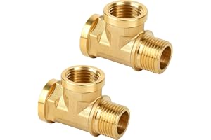2 St. 1/2 Tums T-Stycke 1/2 Tums T-Stycke, 90° G1/2 Tum Ig Montering
