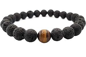 SPILLOX Bracciale Uomo Donna Elastico Da Vere Pietre Preziose Naturali Di 8mm Reiki Idea Regalo Di Natale Originale Diffusore Di Energia Guarigione Equilibrio