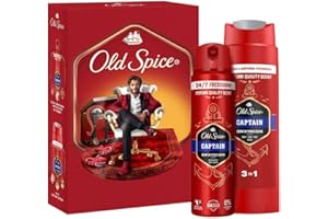 Old Spice Gentleman Gift Set For Men With Captain Deodorant Spray And Shower Gel, 24/7 Fressshhh With Daily Use, Long Lasting Perfume Quality Scent