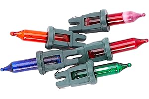 MRS CHRISTMAS LTD 4 Multi Coloured Push In Spare Bulbs 7v 0.98w & 1 Fuse Bulb (SB271)