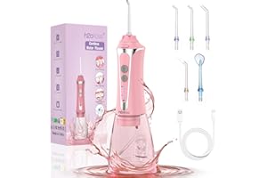 Water Dental Flosser for Teeth, H2ofloss Cordless Oral Irrigator in 5 Modes, 300ML USB-C Tooth Flosser for Braces Pick IPX7 Waterproof Dental Water Jet for Home Office, Travel Use