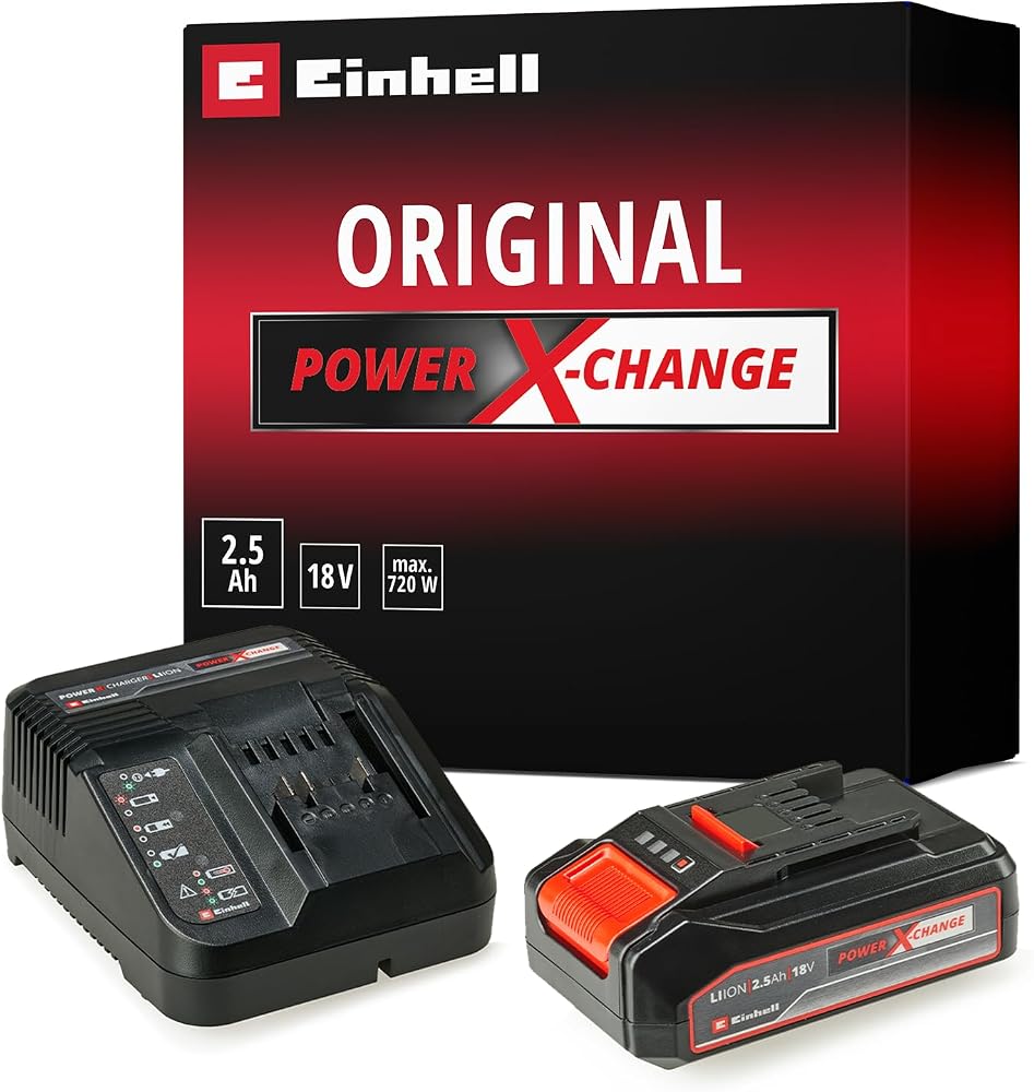 Einhell Orijinal Starter Kit 2,5 Ah PXC 4512097 | 18 V | 720 W | akü + 3A şarj cihazı | 50 dak. şarj süresi | PXC | Li-ion | şarj yönetimi | LED gösterge