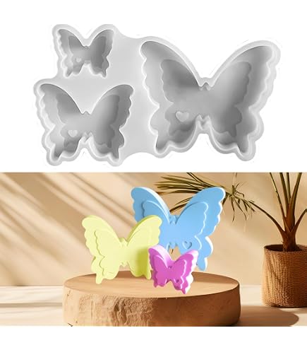 2 Stück Schmetterling Gipsform Aus Silikon – 13x10 Cm, Für Gips, Kerzen & Handwerk