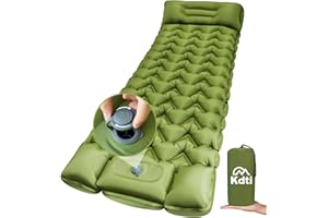 Kdti Sleeping Pad, Ultralight Inflatable Camping Mat Built-in Foot Pump, Portable Waterproof Sleeping Mat Compact for Backpacking, Hiking, Tents