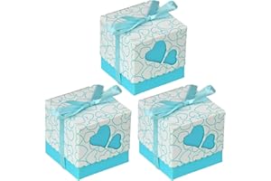 Allbusky 50PCS Paper Candy Boxes, Paper Favour Boxes, Party Gift Bags, Creative Paper Treat Boxes, Heart Pattern Party Packs Party Decorations