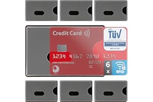 valonic Fundas para Tarjetas de crédito - 6X NFC protezione RFID - certificato - plastica - Trasparente - custodia bancomat schermato - proteggi Carte di credito contactless