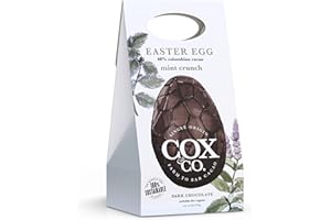 COX & CO Cox&Co. 60% Mint Crunch Single Origin Smooth Dark Chocolate Easter Egg 170g | Vegan Gifts | Plastic Free Packaging | Sustainably sourced cacao | Award Winning Flavour