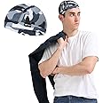 XTRIM Unisex Helmet Skull Cap for Bikers & Cyclists, Cotton Head Cap, Hair Inner Helmet Cap for Men, Sweat Cooling Beanie Cap for Men for Women, Skull Mask for Summer, Bike Accessories (Camo Blue)