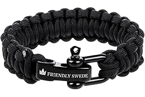 The Friendly Swede Bracelet de Survie en Paracorde avec Fermeture en Acier Inoxydable - Taille Ajustable