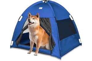 Babyezz Hunde/Katzenzeltbett, Wasserdichtes Tipi Zelt,Atmungsaktives,Waschbares Hundehaus Für Drinnen Und Draußen,Tragbares Hundehöhle/Katzen Höhle,Für Kätzchen,Welpen (Blau, L)