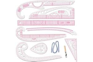 PUMMNY 9+1 pieza regla curva francesa métrica para costura, adecuada para principiantes, sastre y diseñador