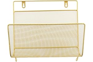 LOVIVER Hängender Zeitschriftenständer Zeitungsständer Magazinhalter, Golden