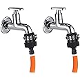 garbnoire Heavy Duty Hose Pipe Fitting Standard Size 1/2 Inch Tap Connector For Garden Water Pipe&Car,Bike Washing Accessories|Universal Adjustable Adapter Suitable Connecting Hose Pipe(Pack Of 2)