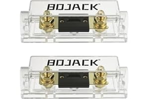 BOJACK 2 piezas 150A Clear Shell ANL Portafusibles y 2 piezas 150 Amp 32 VDC ANL Fusibles para sistema de audio y video