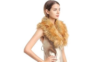 Soul Young Damen Fellkragen Pelzkragen Kunstfell Kunstpelz Winter Schal Wärm Fuchspelz Kragen EINWEG Verpackung