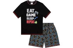 ThePyjamaFactory Pijama Corto Eat Game Sleep Controller, de 9 a 15 años para Niños