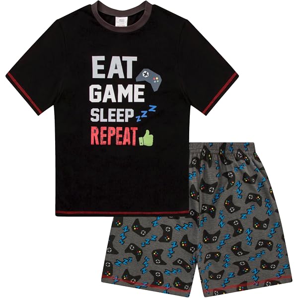 Pyjama Court Garçon ‘Game Time’ – Taille 8 à 15 Ans – Coton, Design Gaming – Parfait Pour Les Fans De Jeux Vidéo - 10