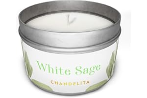 CHANDELITA Vela Aromática Perfumada de Salvia Blanca para Bendición y Energía del Ambiente con Cera de Soja para Purificación, Relajación, Meditación y Sanación de Chakra - Descubre la frase