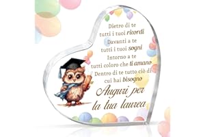Giftasy Regalo Laurea Donna/Uomo/Ragazza, Regalo Gufo Laurea - Decorazioni/Fermacarte in Acrilico, Regali Laurea Originali, Idee Regalo Laurea