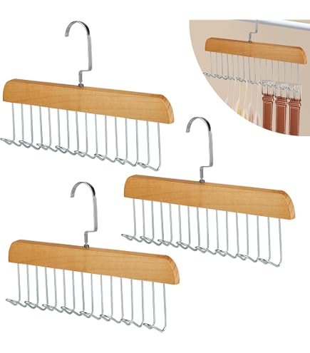 Cintre Gain De Place Pliable GmeDhc - 16 Crochets Pour Ceintures, écharpes, Cravates - Métal Avec Revêtement PVC