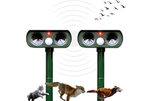 HOMETRIC 2 Pack Solar Cat Repellent for Gardens UK – Ultrasonic Cat Deterrent & Fox Repellent, Cat Scarers That Really Work, Waterproof Animal Repellent, Stop Cats Pooping, 100% Safe