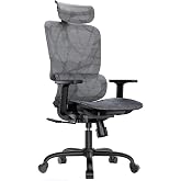 Silla de Oficina ergon&oacute;mica de Malla HUANUO, Silla de Escritorio de Respaldo Alto con Soporte Lumbar Ajustable, reposabrazos,