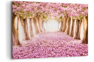 Bilder auf Leinwand 100x70cm Leinwandbild Baum Blumen Kirsche Natur Groß Wanddeko Bild Schlafzimmer Küche Deko Wandbilder Dekoration Wohnzimmer Wall Decor Canvas Wand Kunstdruck Art AA100x70-2794