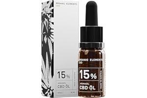 ‎ORGANIC ELEMENTS ORGANIC ELEMENTS CBD-Öl 15% Hanföl-Tropfen mit 1500 mg Cannabidiol – Vollspektrum – aus der Steiermark – 10 ml