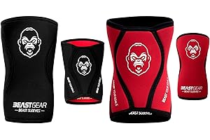 Beast Gear Ginocchiera Sportiva - Fascia Ortopedica Elastica per Ginocchia in Neoprene, Taglia M - Tutore per Leg Press, Powerlifting, Bodybuilding e Calcio