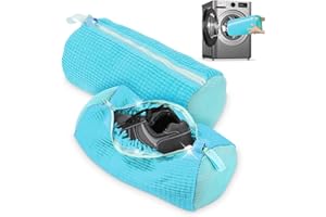 ZTBFHLZQ Sacchetto per Lavare Scarpe, Sacchetto Scarpe Lavatrice, Borsa per Lavaggio Scarpe Lavatrice, Rete Scarpe Lavatrice con Cerniera, Protegge Le Scarpe dai Danni (blu 2pcs)
