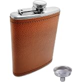 &Ccedil;elik &Uuml;zeri Kahve Deri Kaplı 8 oz 240 ml İ&ccedil;ki Matarası py96khv