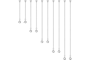 Naler 10 Pcs Chaînes rallonges de Bijoux Fermoir Printemps Acier Inoxydable 5 Tailles