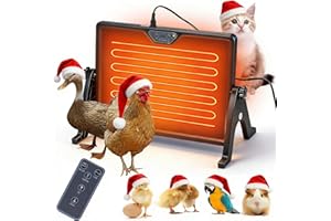 SENPRITY Chicken Brooder Heater,180W Chick Brooder Heating Plate with Remote Control Chick Warmer Heater with Led Light& Angle Perfect Chicken Coop Accessories for Chick Ducklings Cats and Dogs
