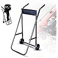 Nisorpa Outboard Motor Stand, Folding Outboard Engine Stand 75kg Load Capacity, Outboard Motor Trolley Stand Black Boat Engine Carrier for Long and Short Shaft Motors