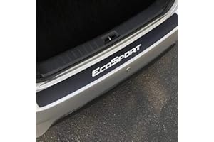 QQY Rear Bumper Protector, for Ford Ecosport Car Trunk Scratch Guard Sill Plate Cover Styling Accessories, Carbon Fiber