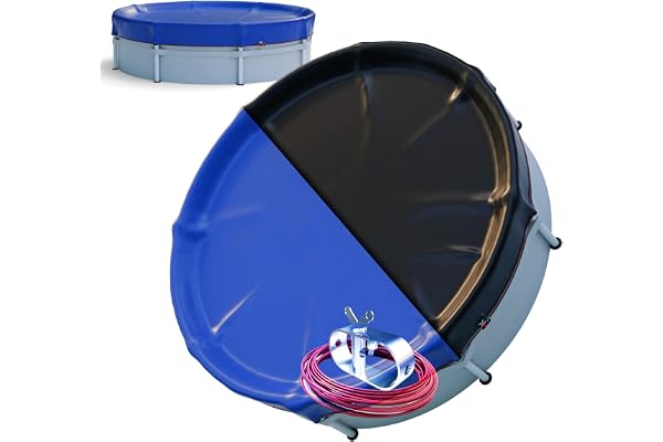 Arebos® Bâche Ronde Ø 610 cm pour Piscine | Bâche 2-en-1 Été & Hiver en PE 200g/m² | Couverture Solaire pour Piscine | Convient aux piscines Ø 500-550 cm