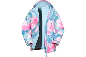 Mountain Warehouse Veste imperméable 3-en-1 Aries pour Enfant - Coutures étanches, Veste de Pluie, Anti-Peluche, Capuche détachable - pour Voyager ou Le Plein air, Hiver