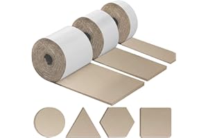 Sedie Shinfly Feltrini con Feltro Adesivo - Rotolo (100x10cm+100x5cm+100x2cm), Adesivi per Mobili Pesanti - 4mm di Spessore, Tagliare in Qualsiasi Forma, Marrone