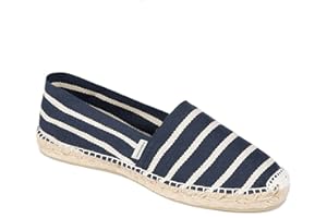 weltenmann Formentera – Espadrilles Slip-on Classiques en Coton à Rayures avec Sac en Tissu, 41-46, Handmade in Spain