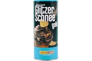 ‎DECOCINO DECOCINO Glitzerschnee gold - essbarer glitzer Schnee, funkelndes Highlight, gold, Ideal für Kuche, Torten, Cupcakes, Muffins, Waffeln, Dessert, backfest
