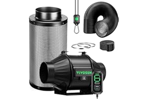 ‎VIVOSUN VIVOSUN Abluftset Rohrventilator 100mm Abluftventilator 357m³/h mit E12-Geschwindigkeitsregler Kohlefilter & 240cm Luftkanal AeroZesh T4 Abluftset Kühl- und Belüftungssystem für Growzelt Growbox
