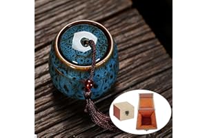 XUTONG Small Keepsake Urn - Mini Ceramic Urn for Pet Ashes (Blue Ocean)