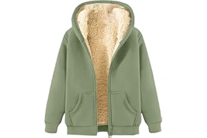 BMDSGC Hoodies for Women Thermal Teddy Fleece Coats Thick Winter Warm Sherpa Lined Jacket Full Zip Up Hooded Sweater Cosy Soft Fuzzy Sweatshirt Long Sleeve Fluffy Oversized Hoodie Outwear Ladies Cardigans