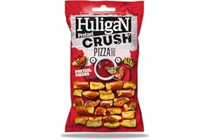 HuligaN Pretzel Crush, Ready to Eat Snack, Flavoured in Pizza Sauce, 18 x 65 Grams