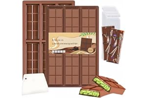 FLYGRRIV Schokoladenform Silikon Tief 6 Hohlräume Dubai Schokolade Form-2 Stück Silikonform Form Mit 1 Schaber und 100 Stück Beuteln,Schokoladentafel Tiefe Schokoladenform,Extra Tief Schokolade Form