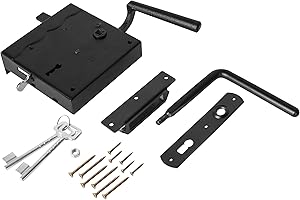 ADGO Zamek Skrzyniowy Wiejski Rygiel do Drzwi Bram Prawy 100 mm, Stalowy Nierdzewny Malowany Proszkowo, Czarny, 1 sztuka