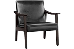 ‎YAHEETECH Yaheetech Relaxsessel Retro Loungesessel Polsterstuhl Fernsehsessel Lesesessel Einzelsofa bis 136 kg Belastbar für Wohnzimmer/Empfangsraum/Heimkino/Schlafzimmer Schwarz