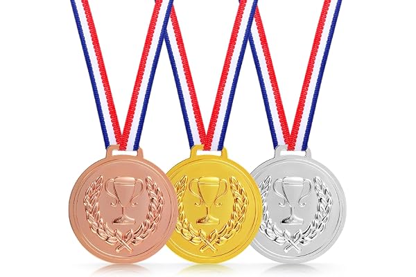 Grevosea 3 st. vinnare medaljer 1., 2. Och 3. Medaljer utmärkelser plastmedaljer guld barn för sport, tävlingspriser, fest, v